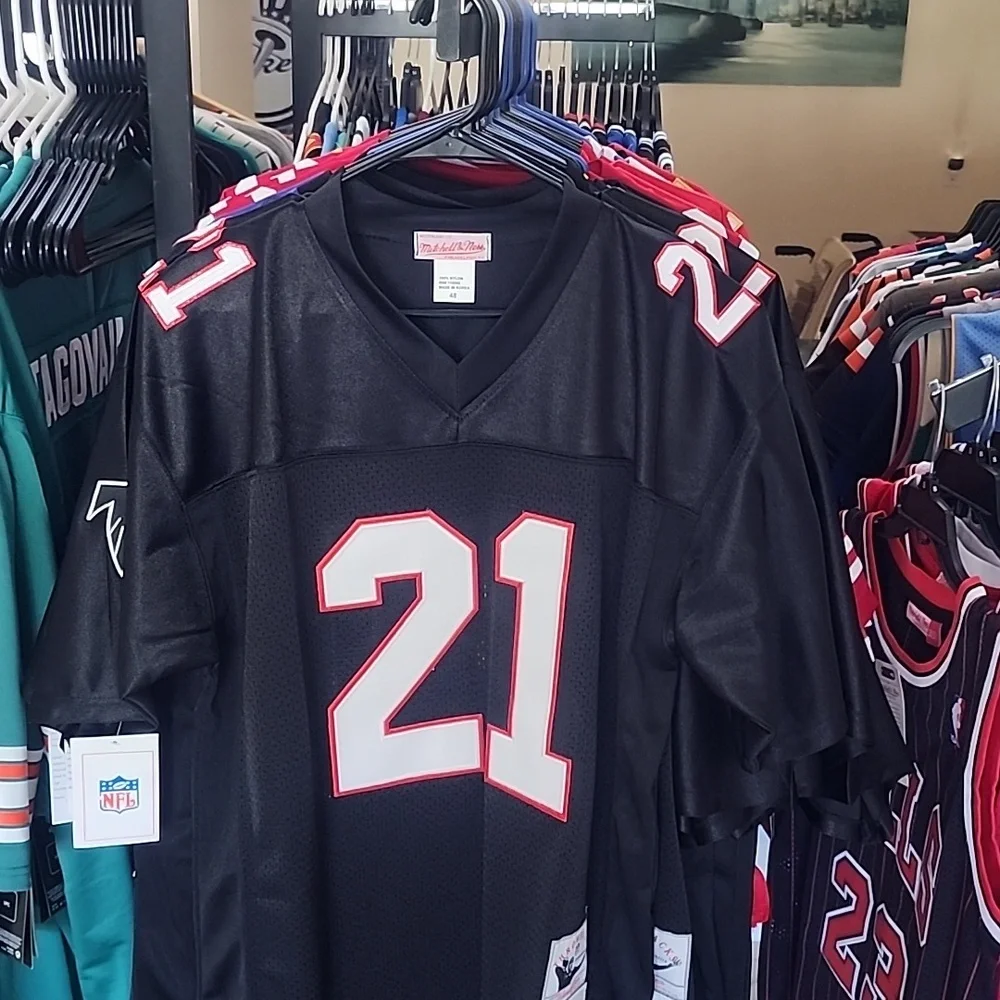 DEION SANDERS ATLANTA FALCONS THROWBACK JERSEY - Picture 1 of 4